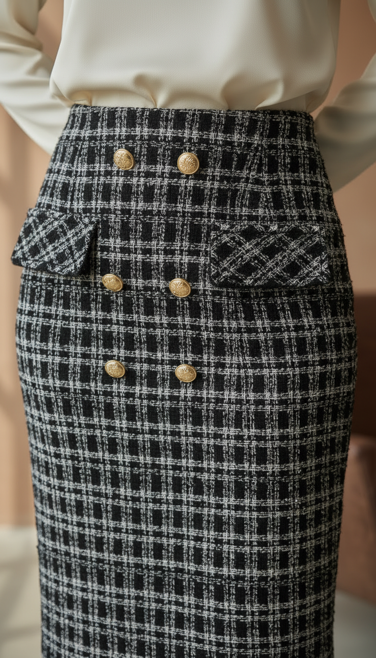Checked Midi Skirts