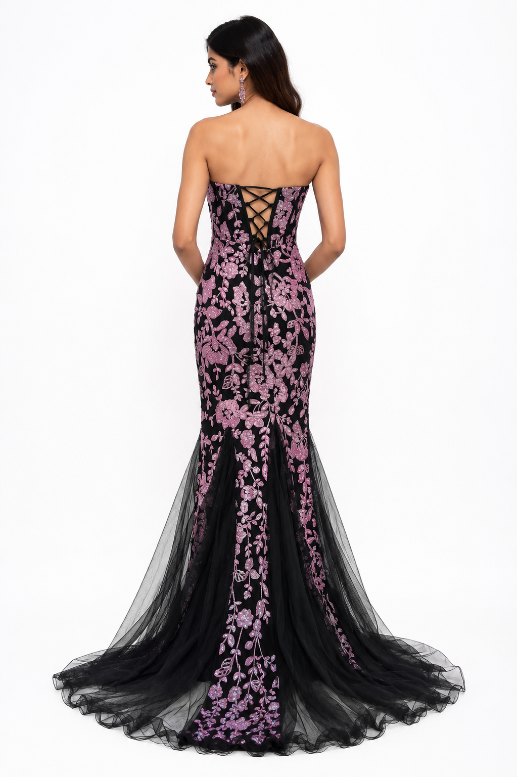 Midnight Bloom Corset Gown