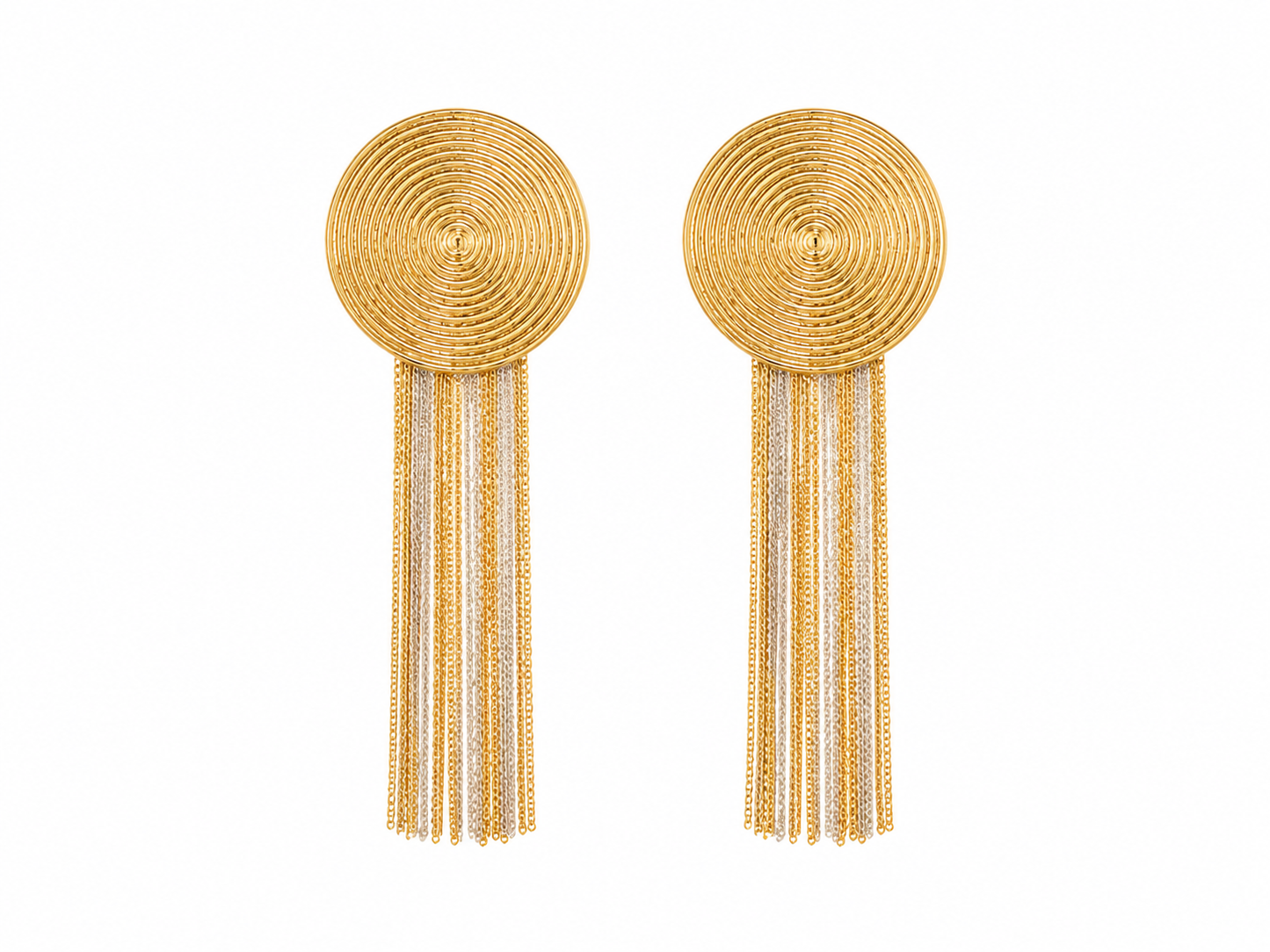 Golden Eclipse Tassel Earrings
