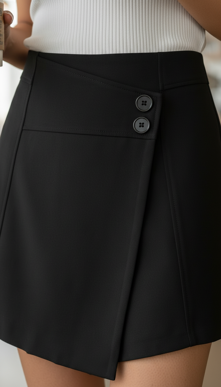 Wrap Style Mini Skirt