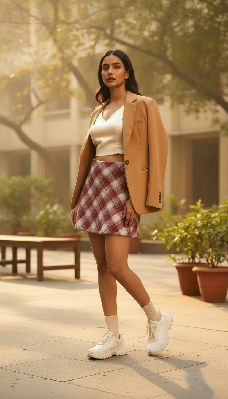 Checked Mini Skirt