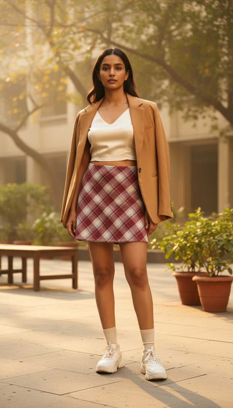 Checked Mini Skirt