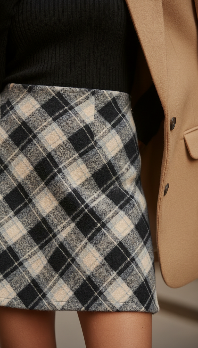 Checked Mini Skirt