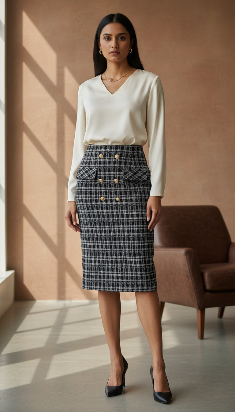 Checked Midi Skirts