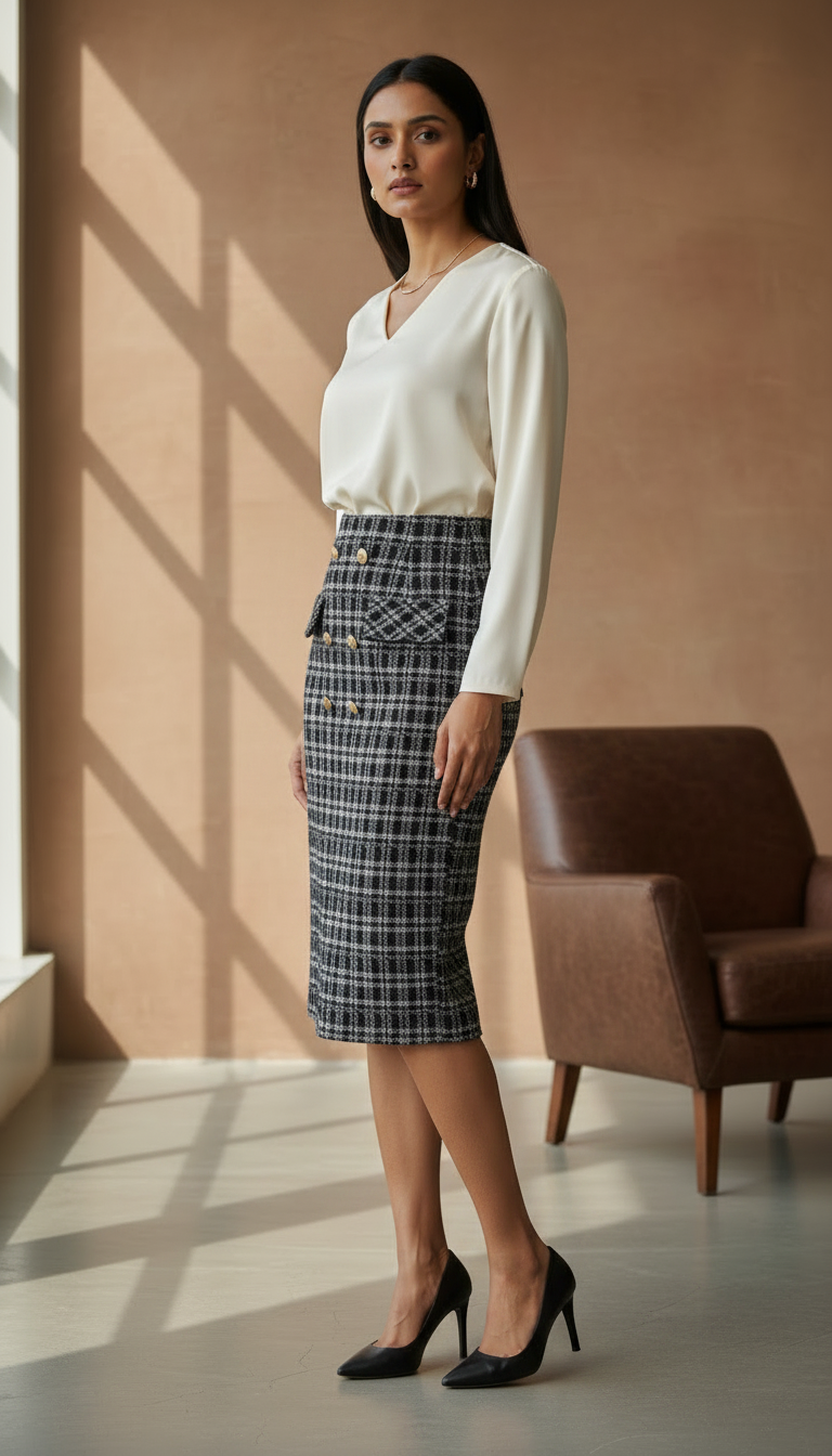 Checked Midi Skirts