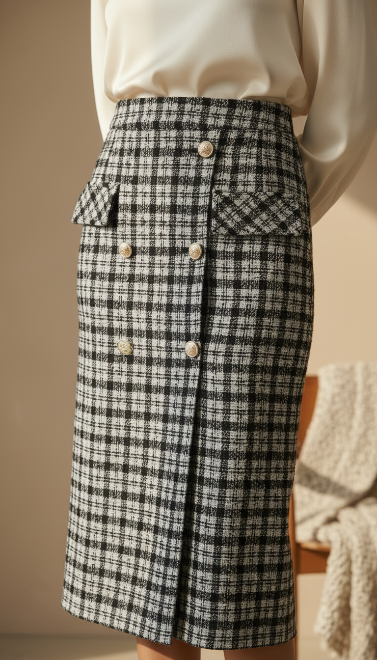 Checked Midi Skirts