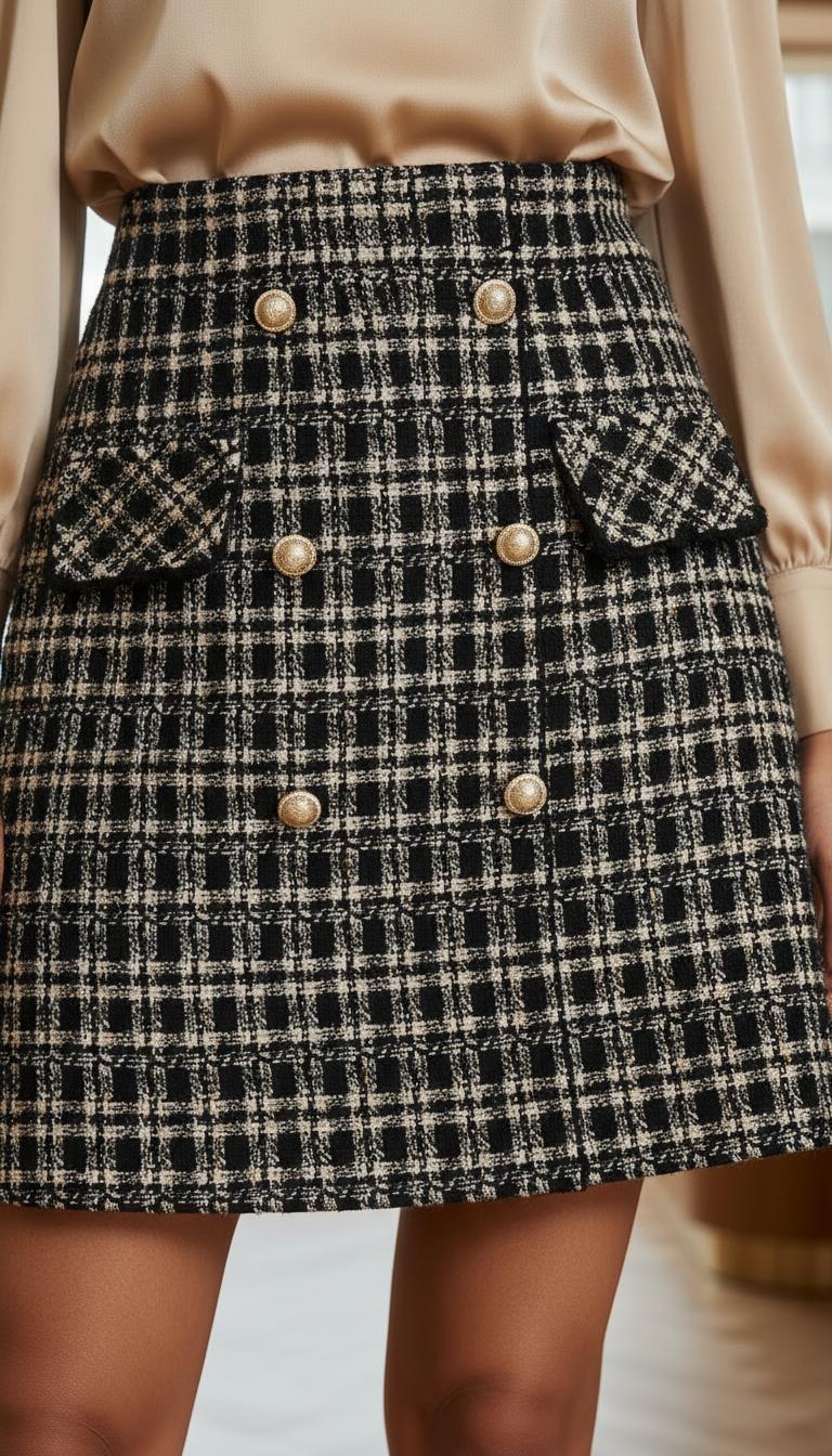 Checked Mini Skirt