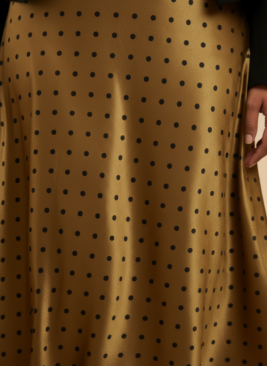 Polka Dot Satin Skirt