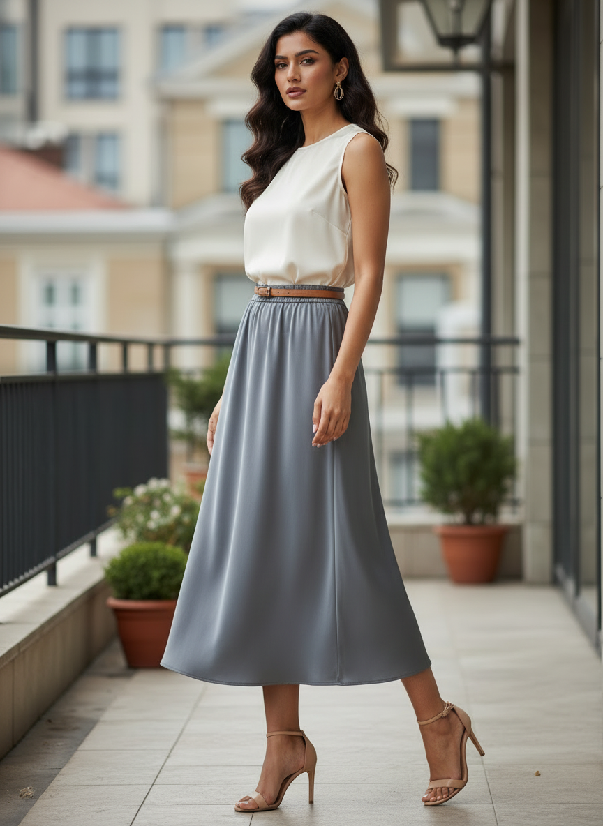Chic Satin Long Skirt