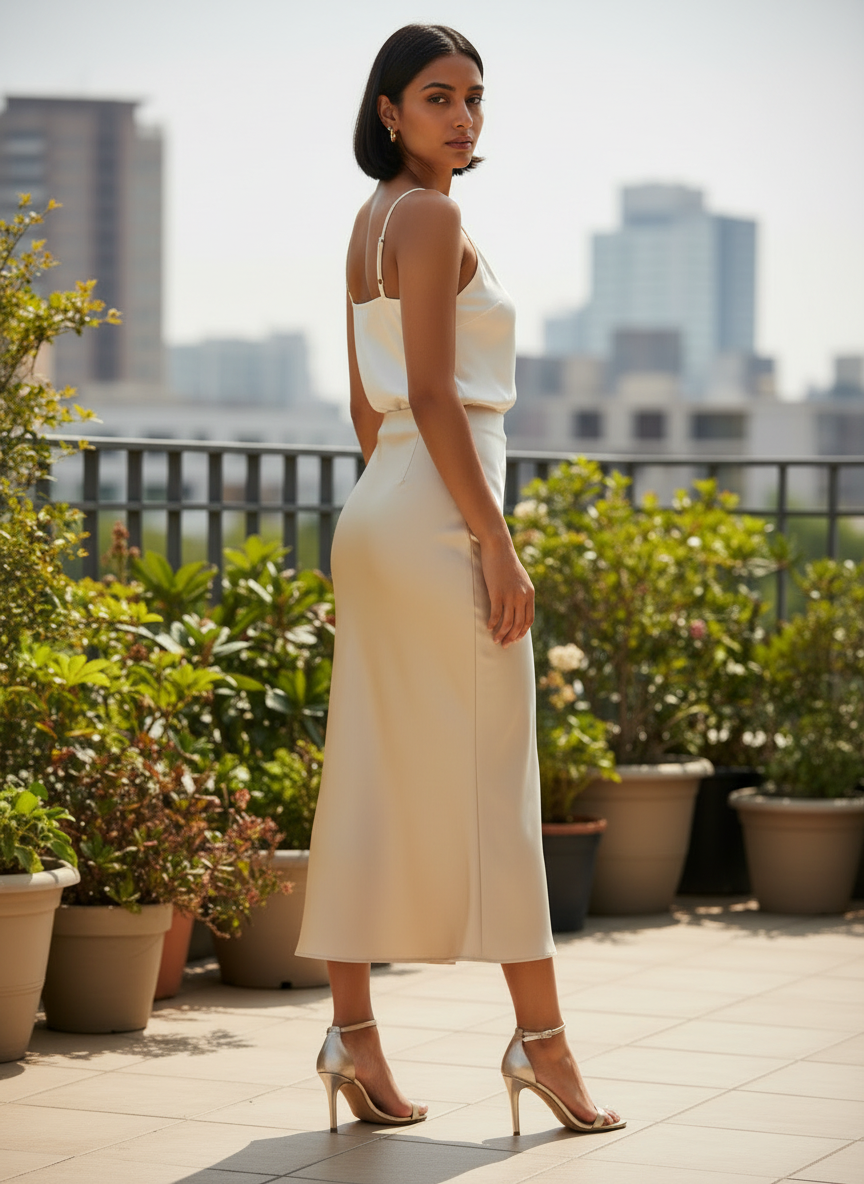 Chic Satin Long Skirt
