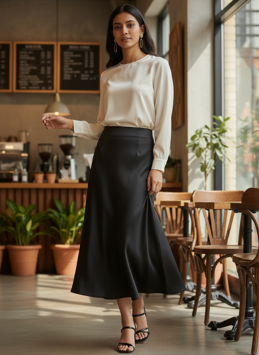 Chic Satin Long Skirt