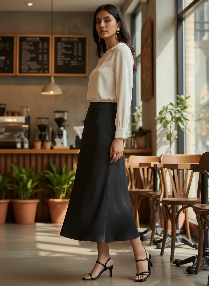 Chic Satin Long Skirt