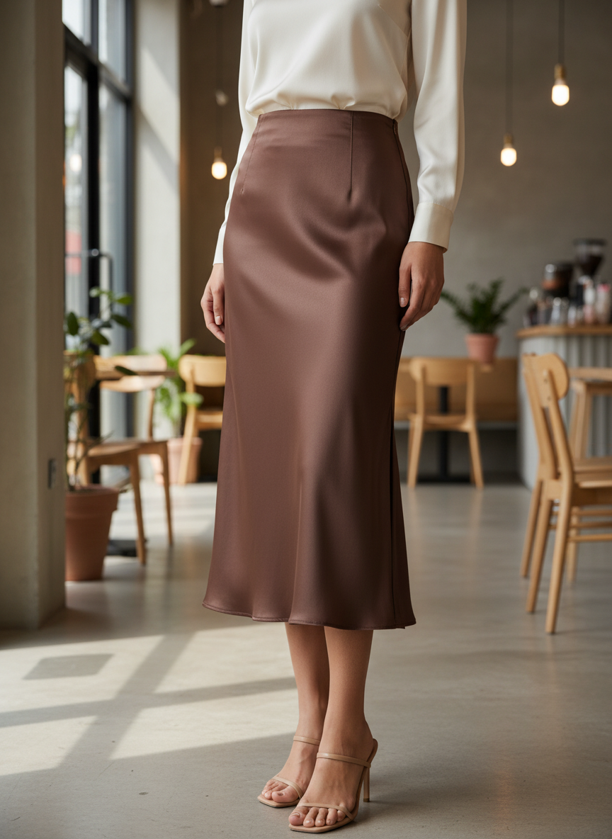 Chic Satin Long Skirt
