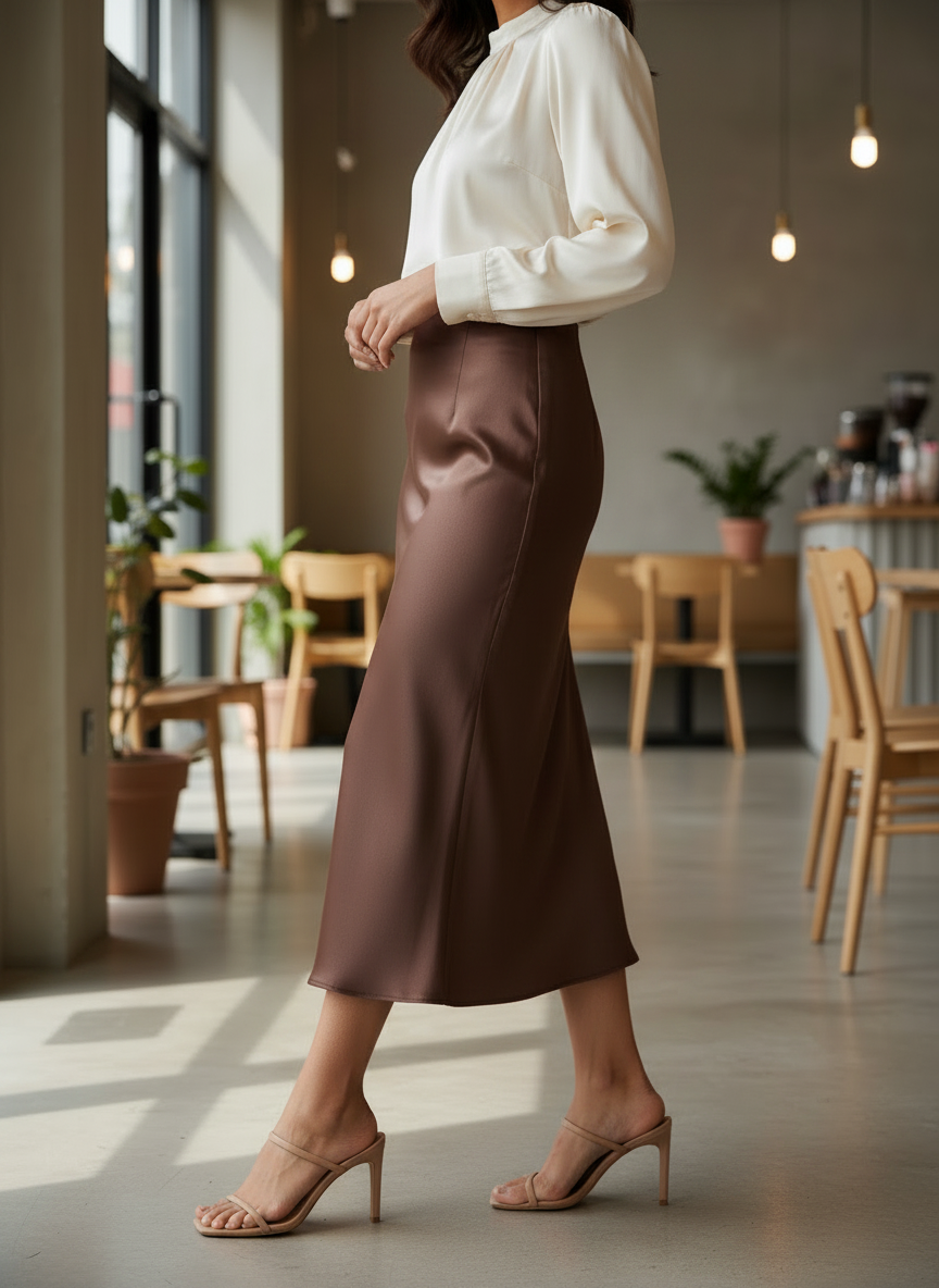 Chic Satin Long Skirt