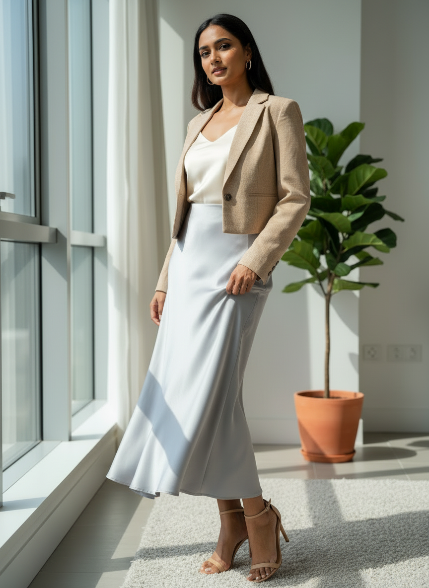 Chic Satin Long Skirt