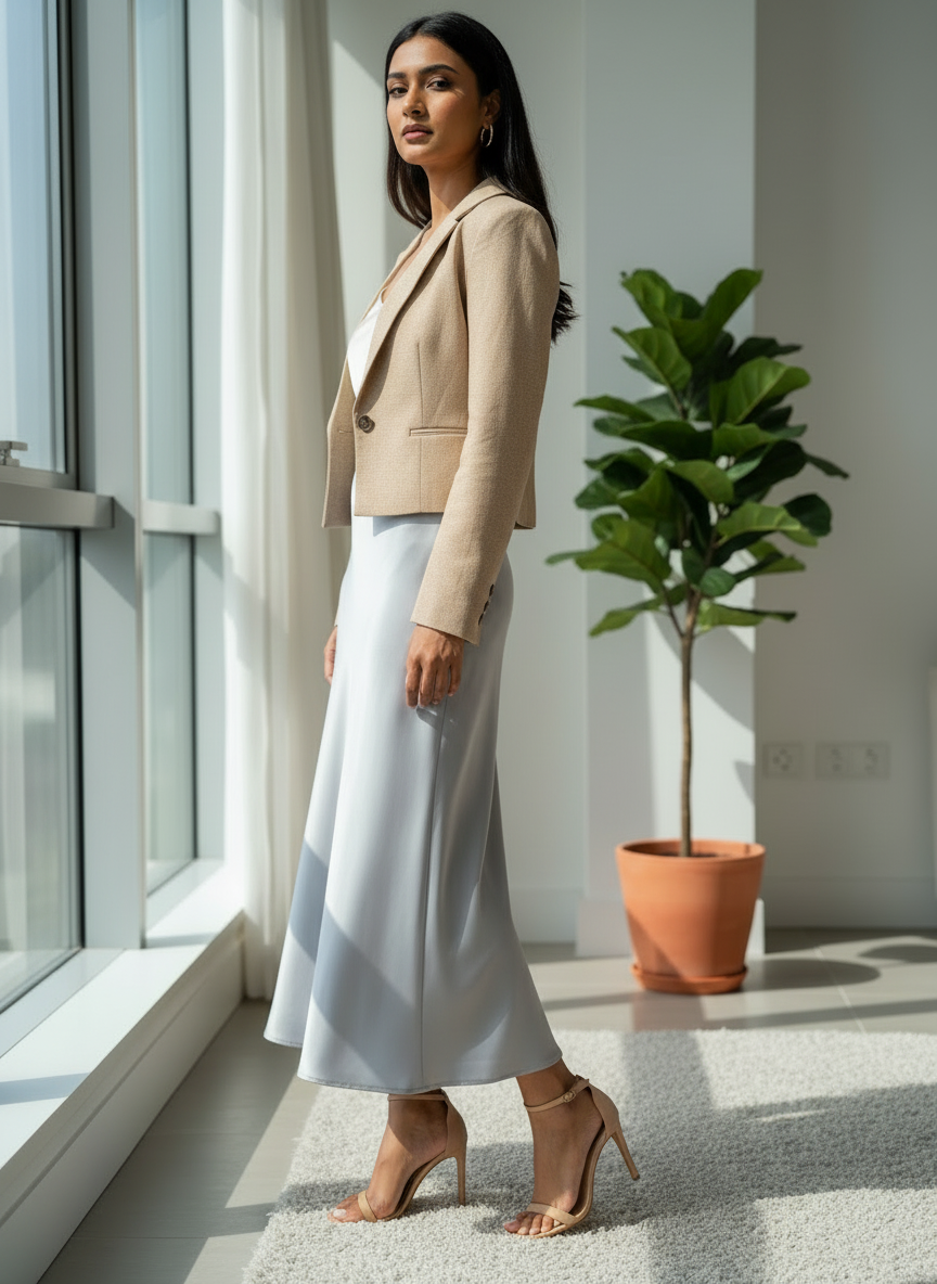 Chic Satin Long Skirt