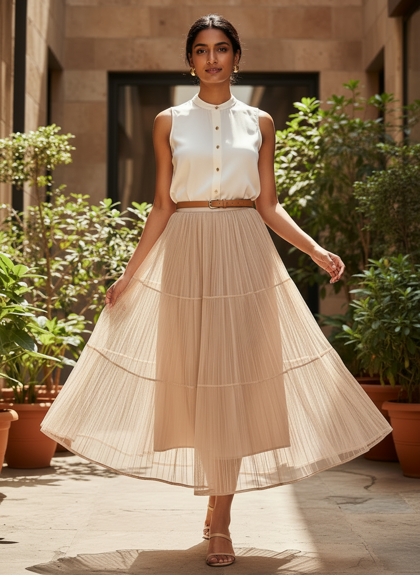 Mesh Maxi Skirt