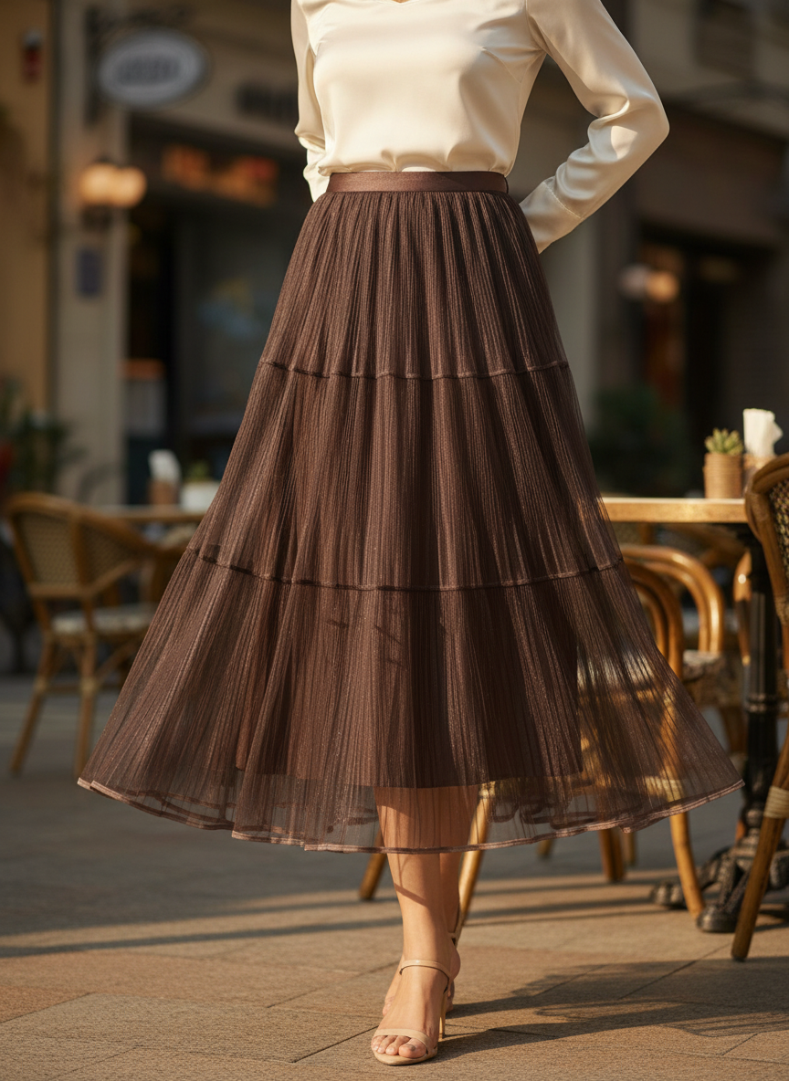 Mesh Maxi Skirt