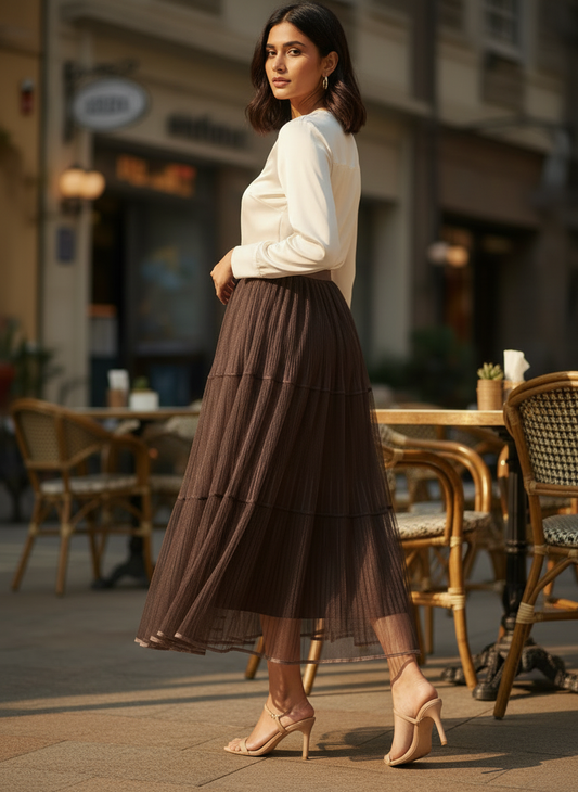 Mesh Maxi Skirt
