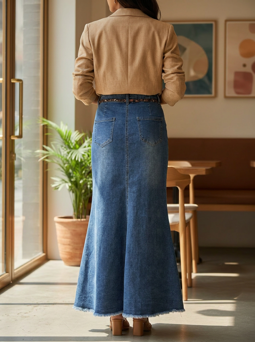 Denim Maxi Skirt