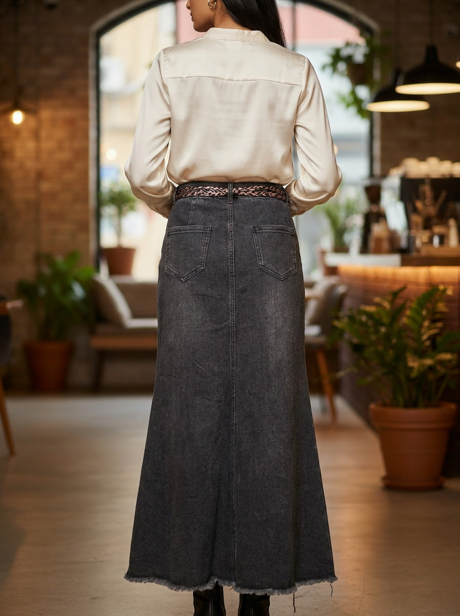 Denim Maxi Skirt