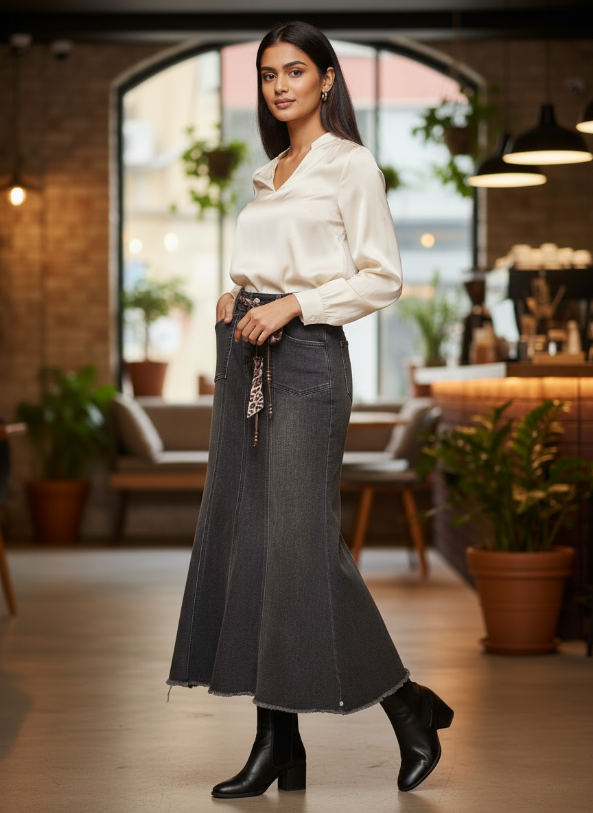 Denim Maxi Skirt