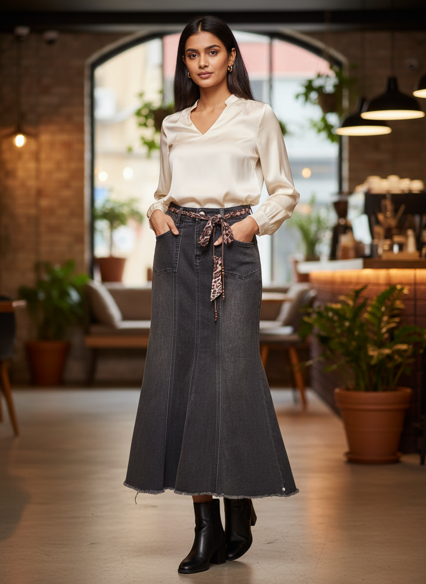 Denim Maxi Skirt