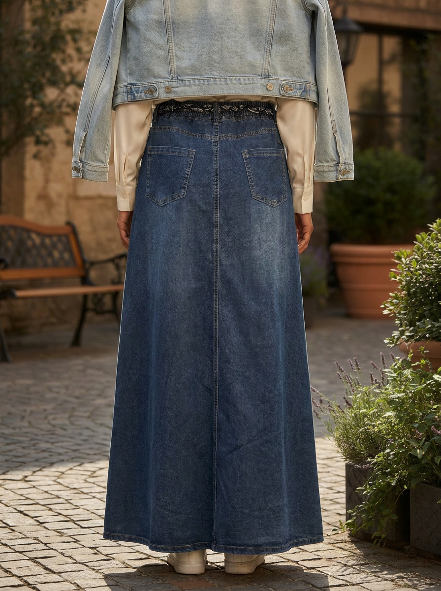Denim Flared Skirts