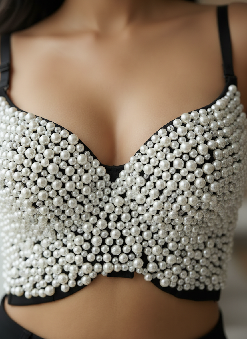 Luxe Pearl Padded Corset Top