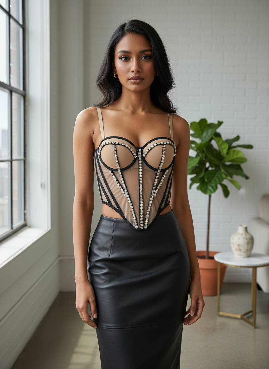 Luxe Panel Padded Corset Top