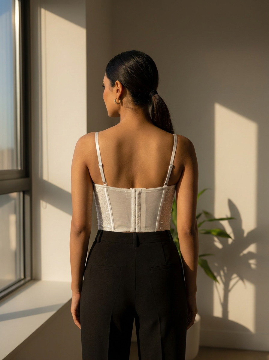 Sequin Padded Corset Top