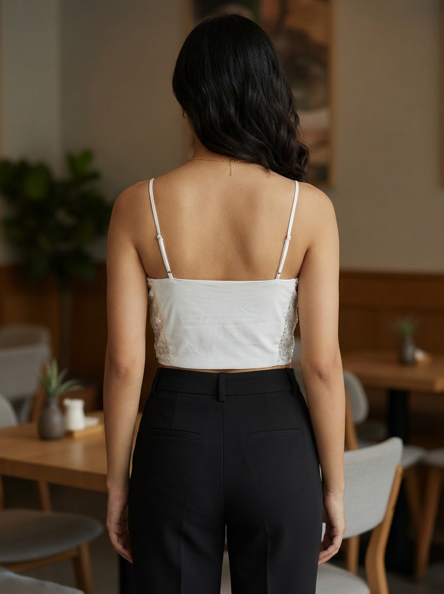 Glam White Padded Tank Top