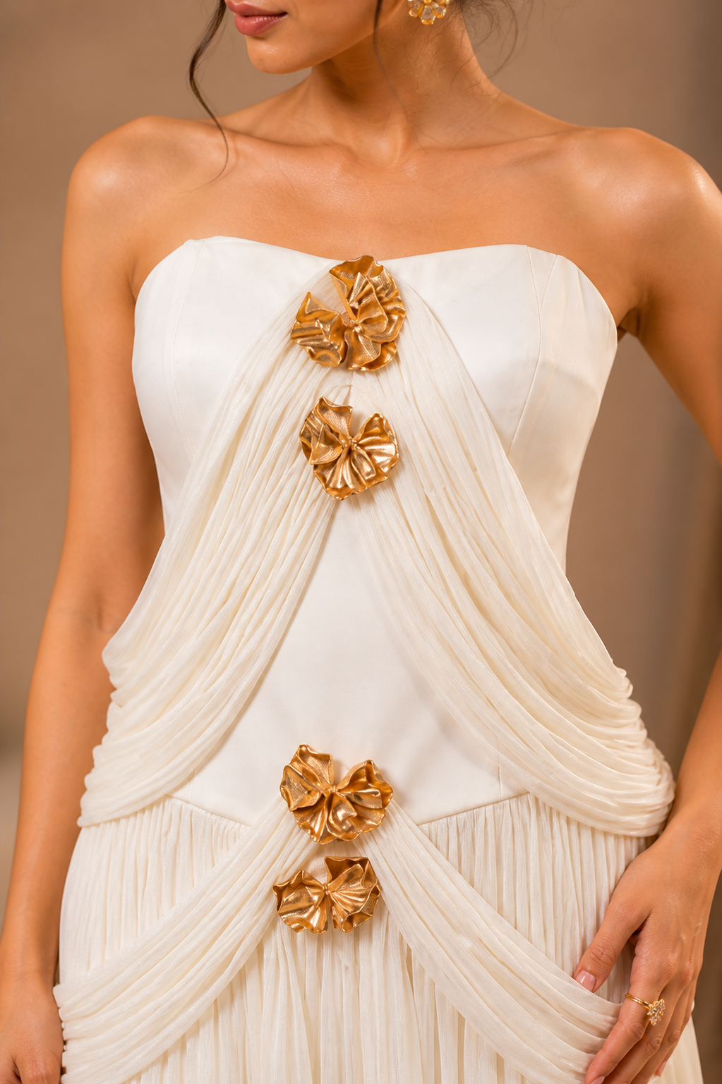 Gold Accents Party Dress