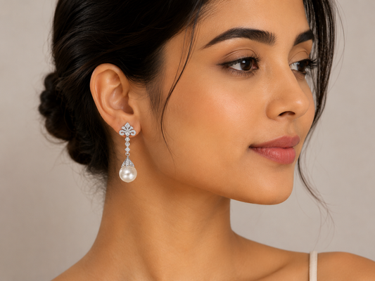Royal Pearl Drop Earrings