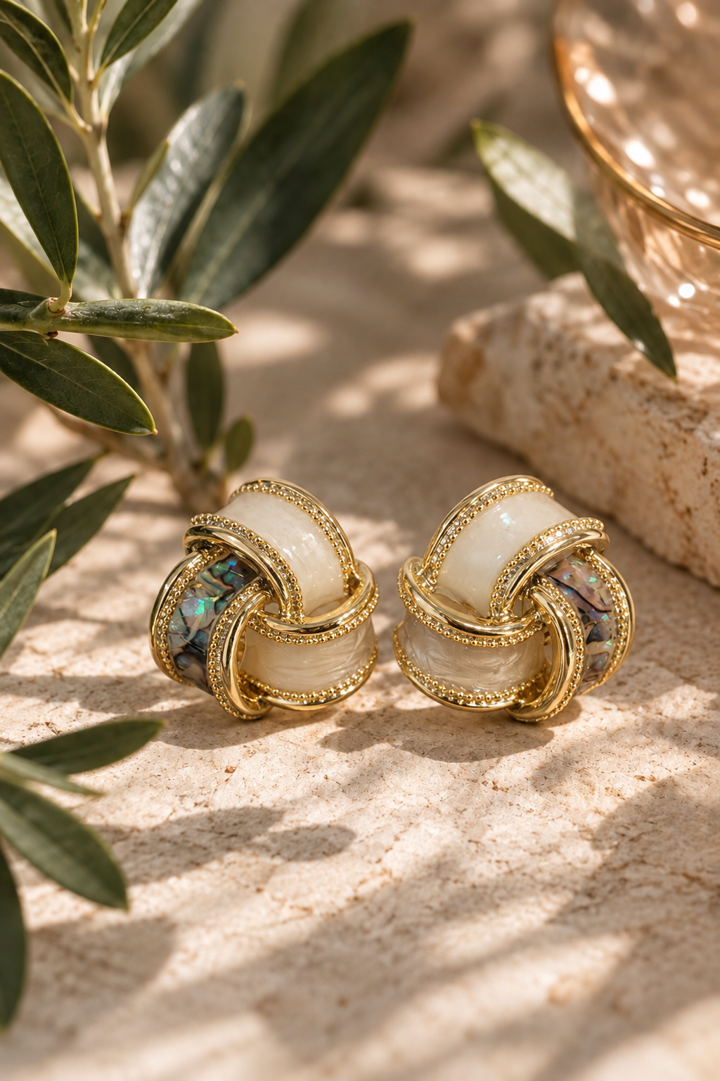 Ivory Twist Statement Earrings