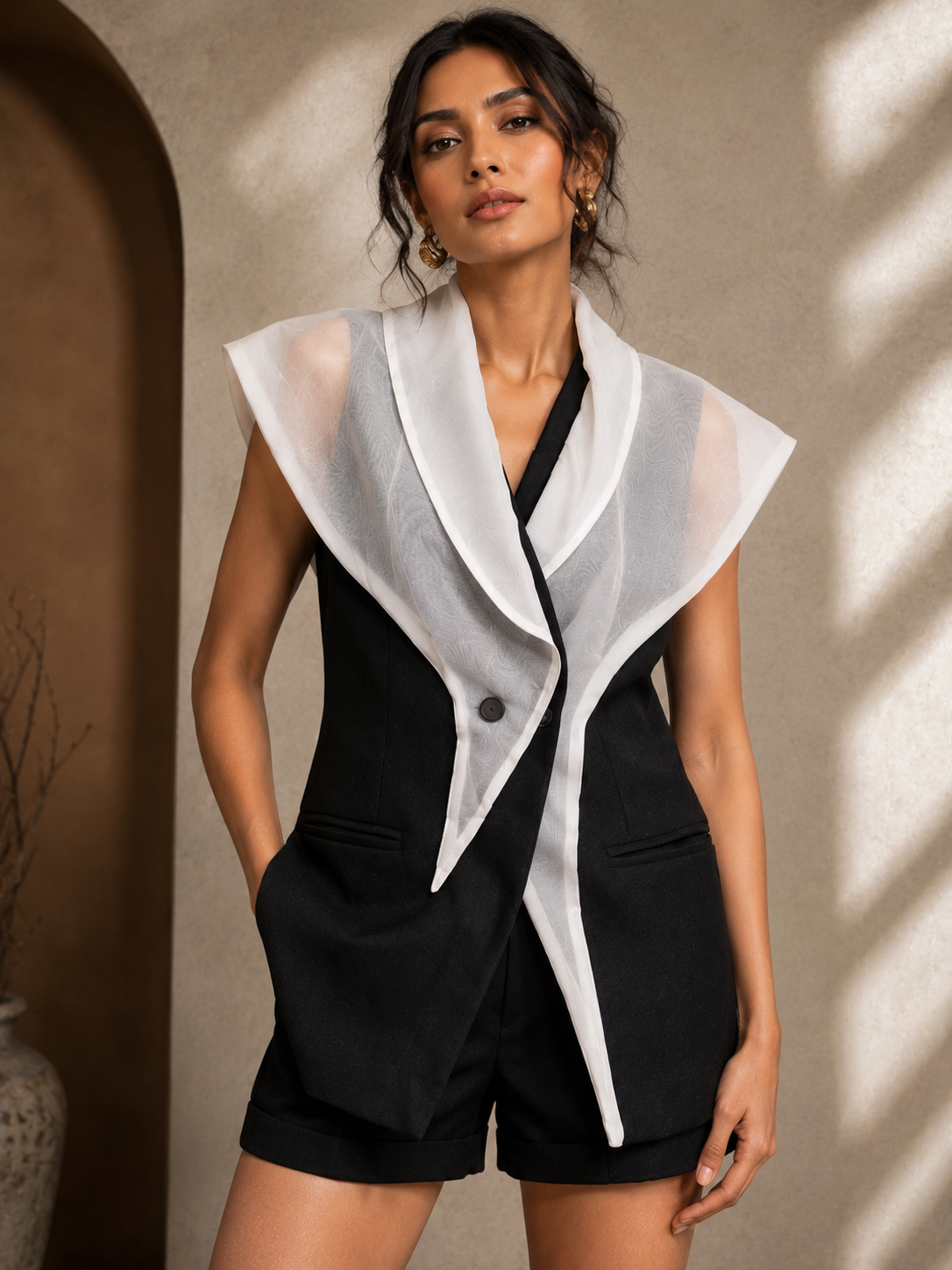 Monochrome Couture Blazer Dress