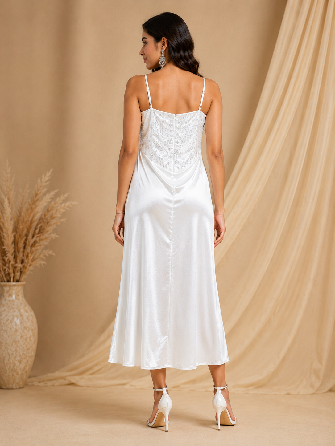 Luxe Satin & Sparkle Dress