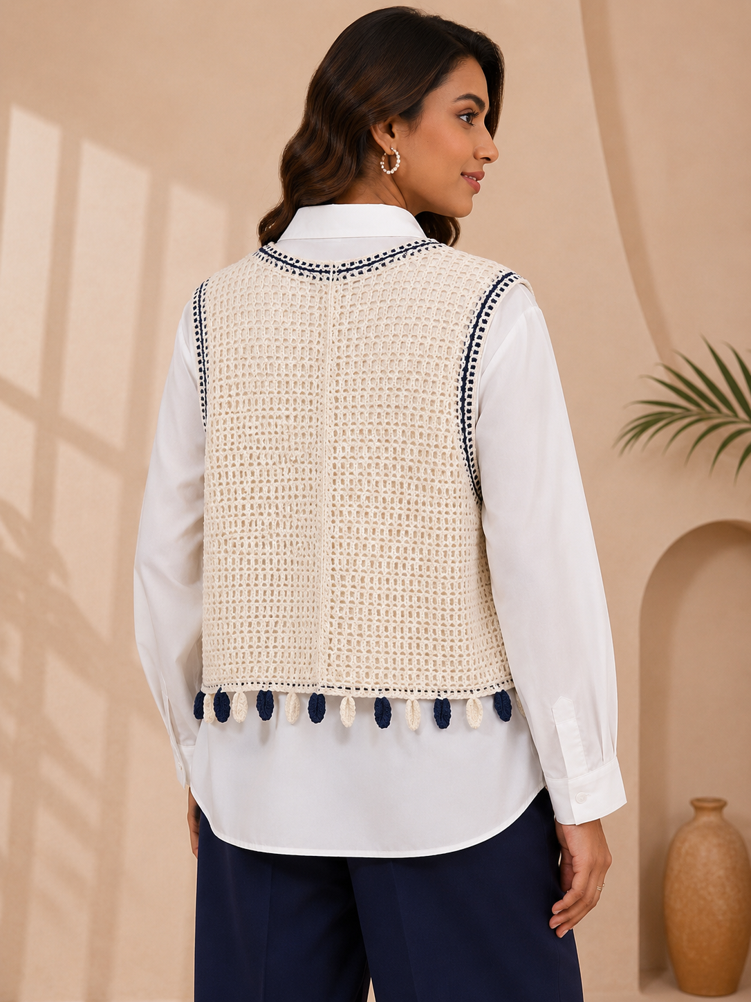 Crochet Knit Vest Shirt