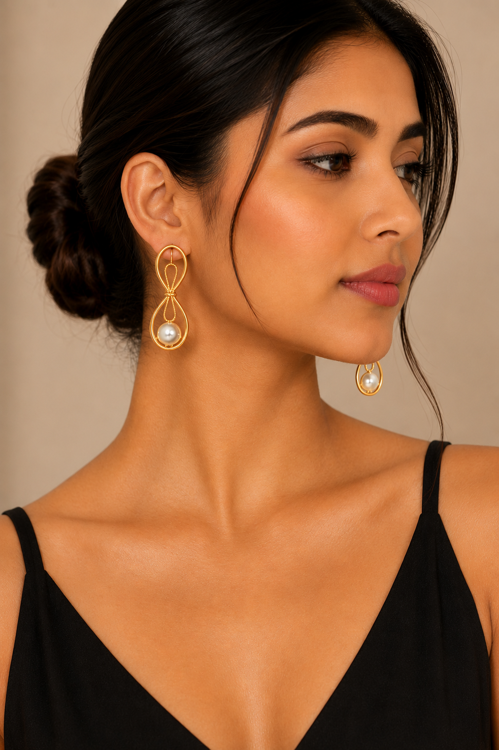 Infinity Pearl Drop Earrings