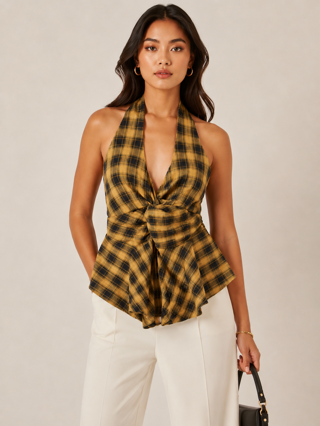 Classic Check Knot Top
