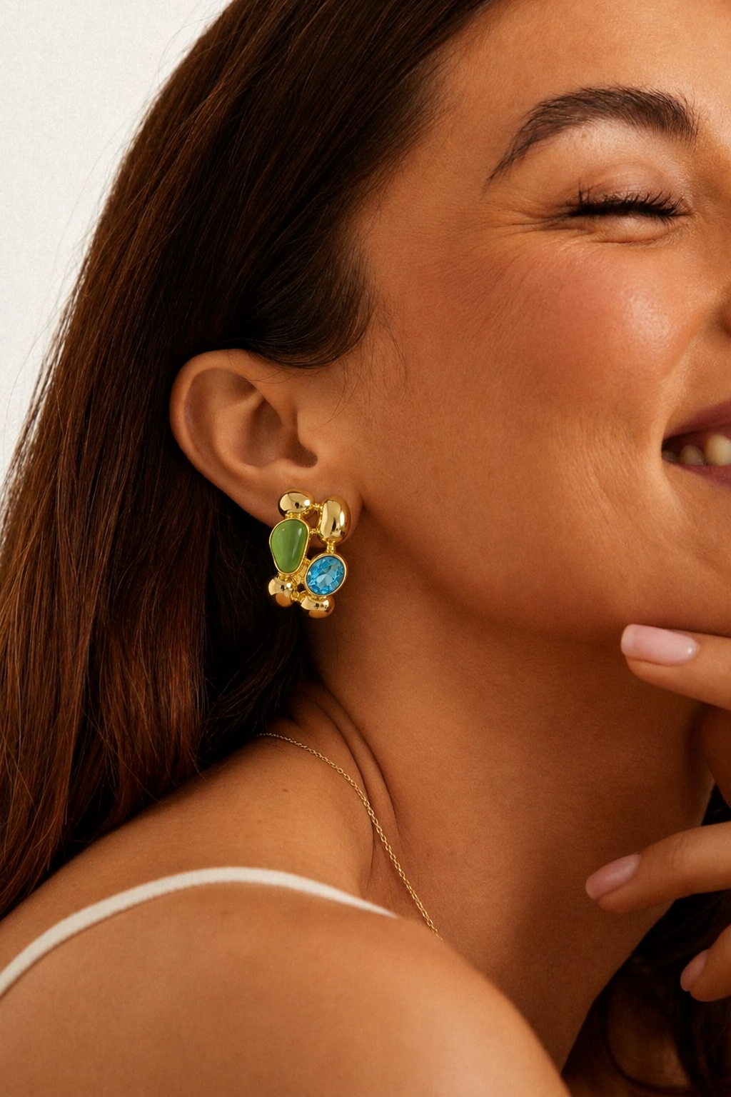 Emerald Aqua Statement Earrings