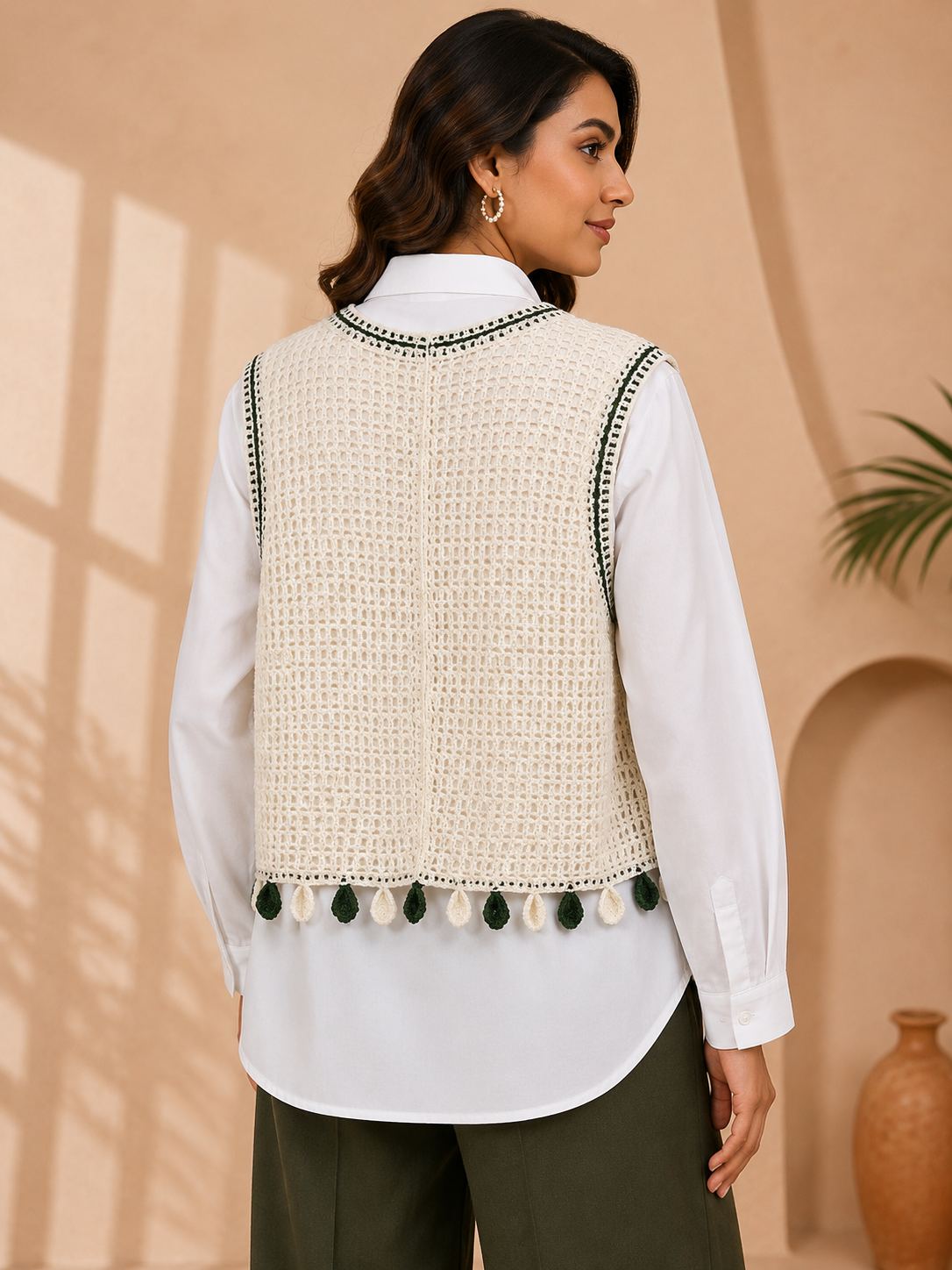 Crochet Knit Vest Shirt