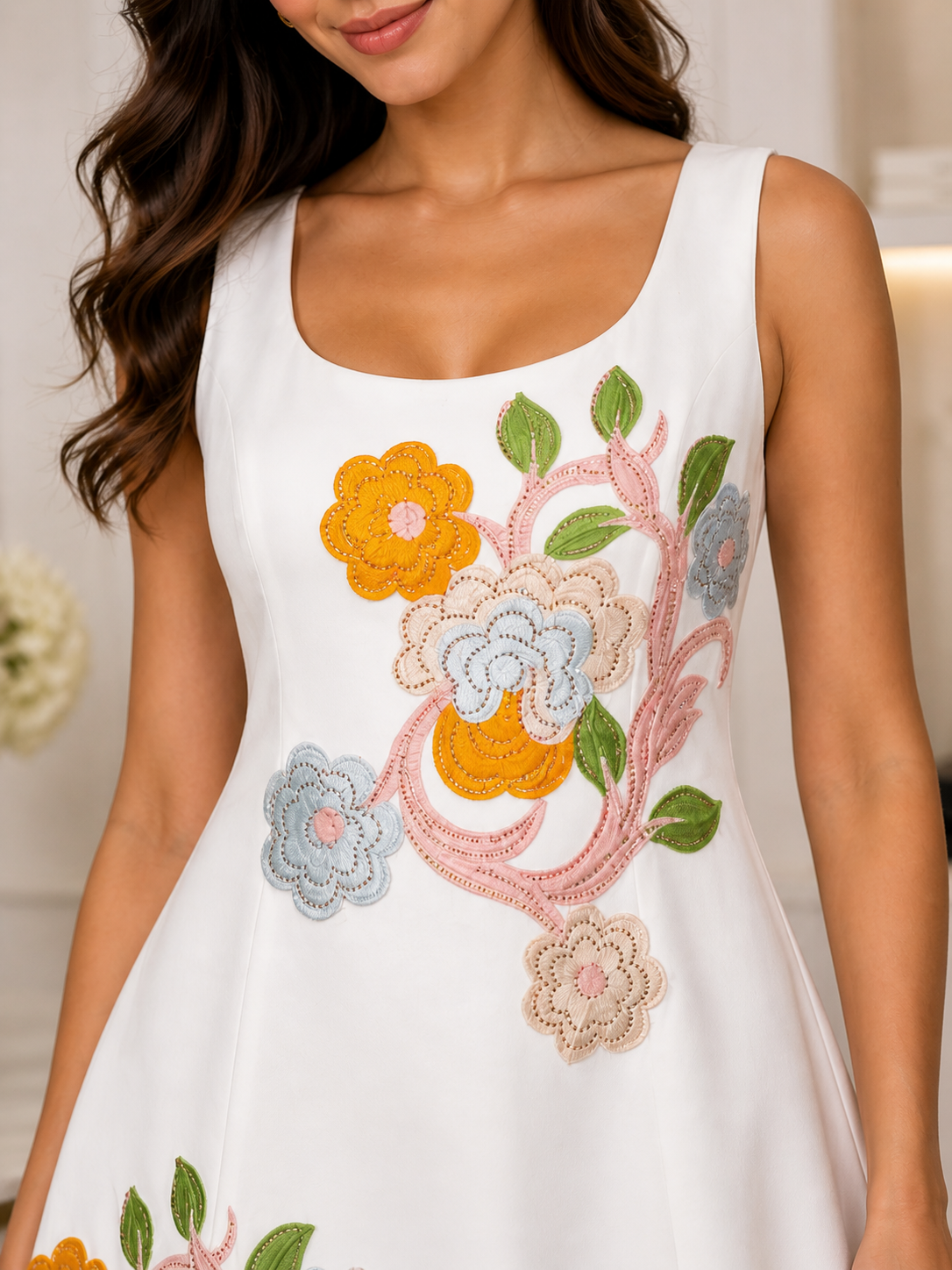 Floral Applique Dress