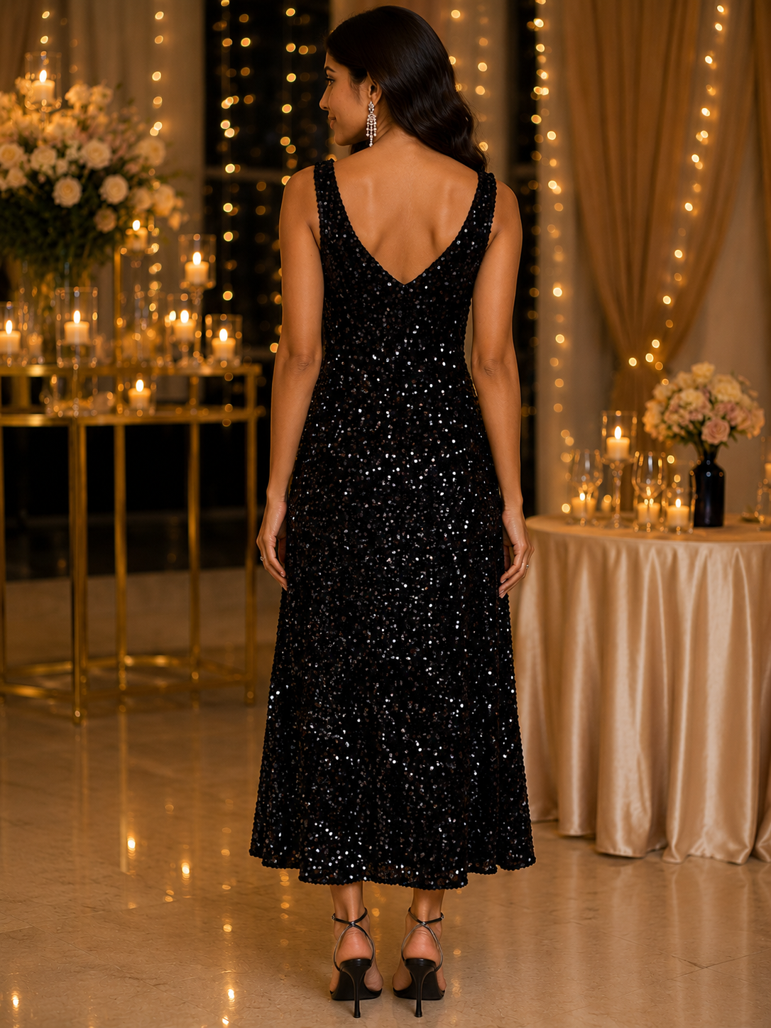Luxe Pearl Texture Party Dress
