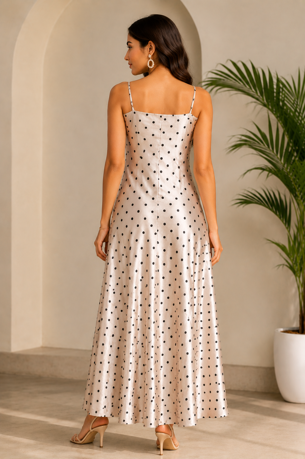 Polka Dot Satin Dress