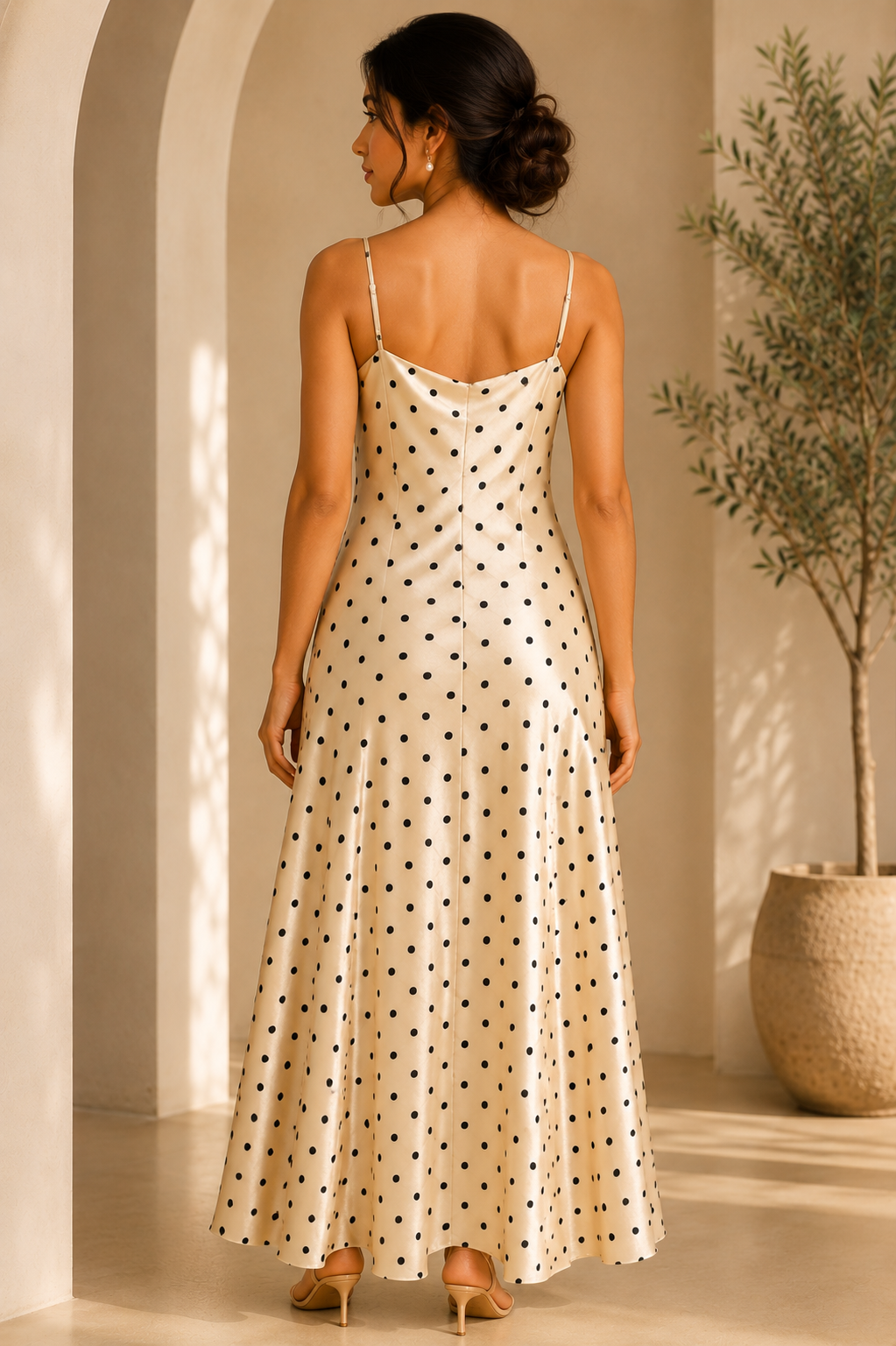 Polka Dot Satin Dress