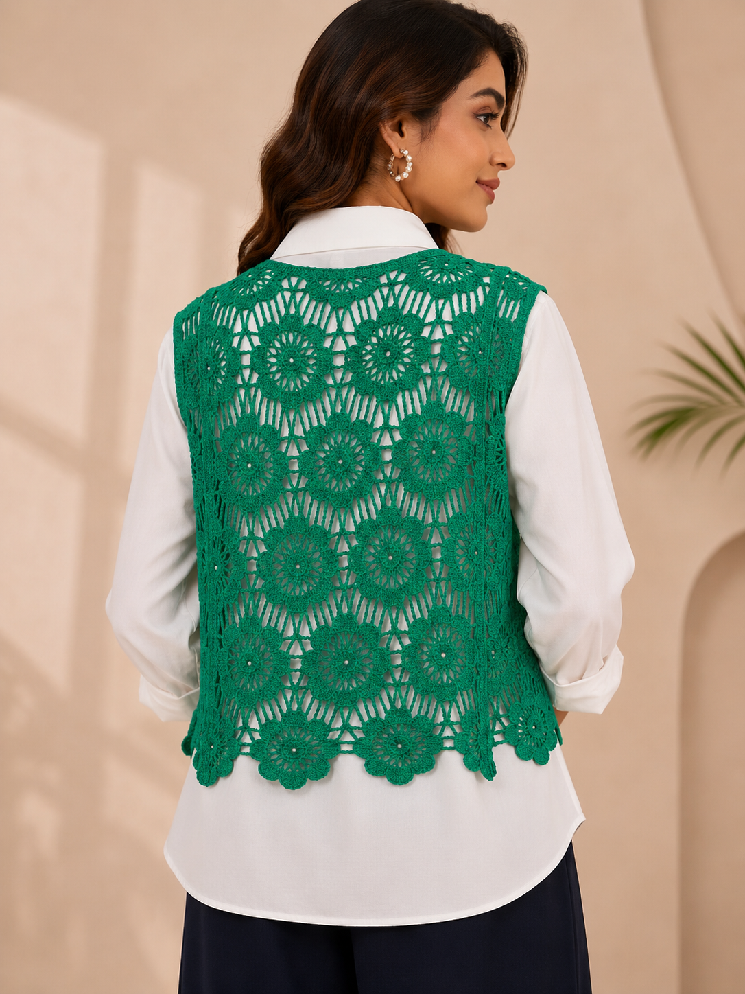 Vintage Lace Knit Vest Shirt