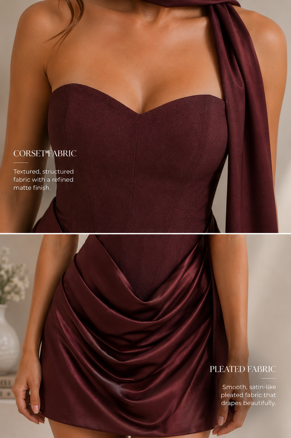 Draped Corset Mini Dress