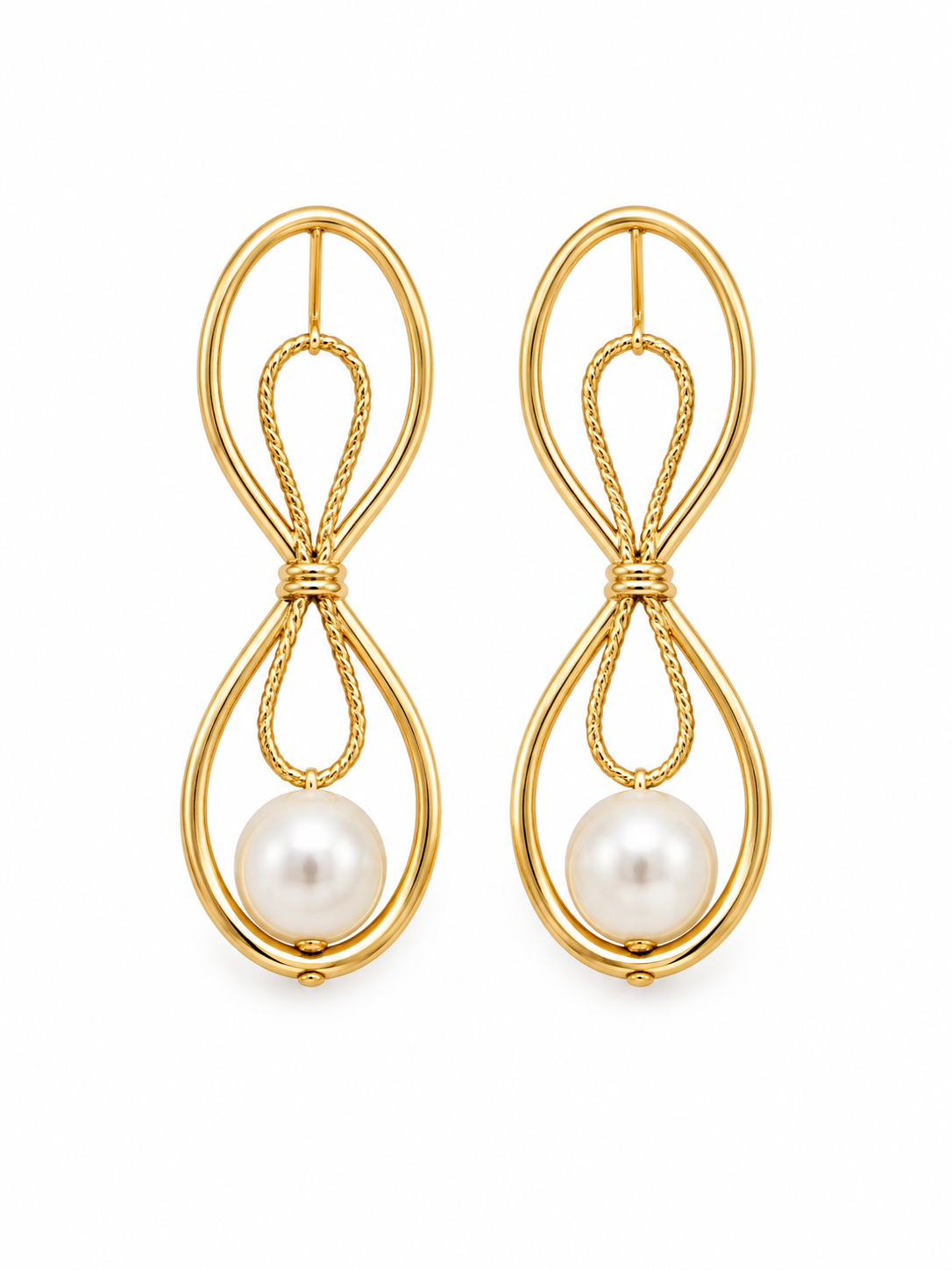 Infinity Pearl Drop Earrings
