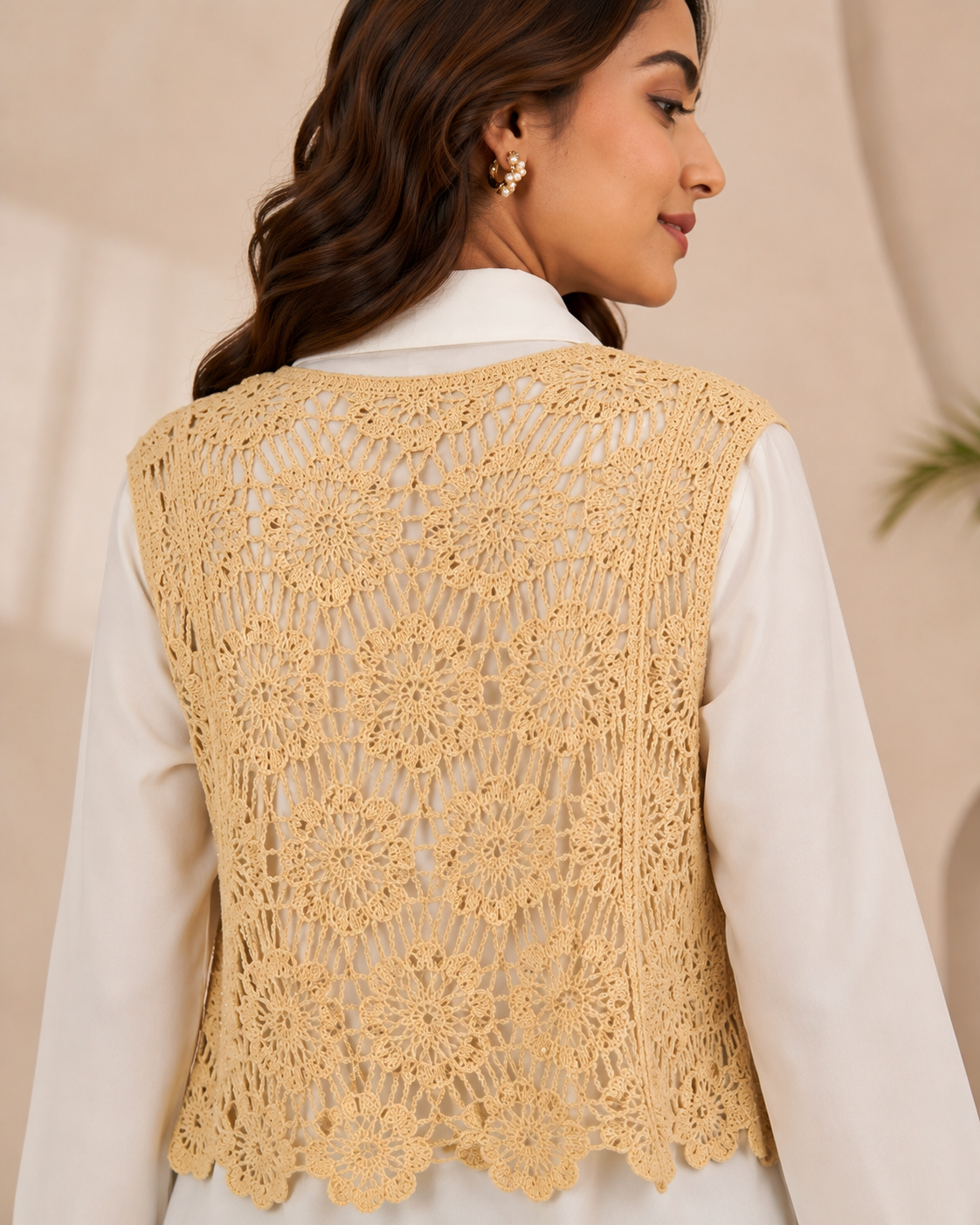 Vintage Lace Knit Vest Shirt